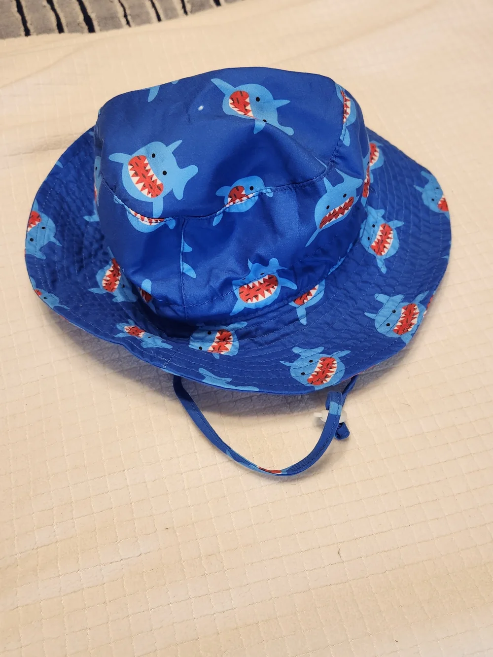 Blue Shark Print Kids Bucket Hat